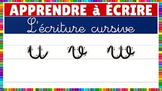 Apprendre à écrire || Ecrire les lettres u, v et w en écriture cursive