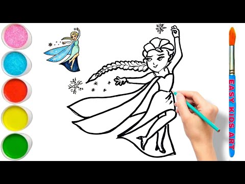 Beautiful Elsa Drawing and Coloring | How to Draw Elsa from Disney Frozen | Princess Drawing