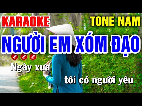 NGƯỜI EM XÓM ĐẠO Karaoke Nhạc Sống Tone Nam ( NHẠC HAY MẪU ĐẸP ) | Bến Tình Karaoke