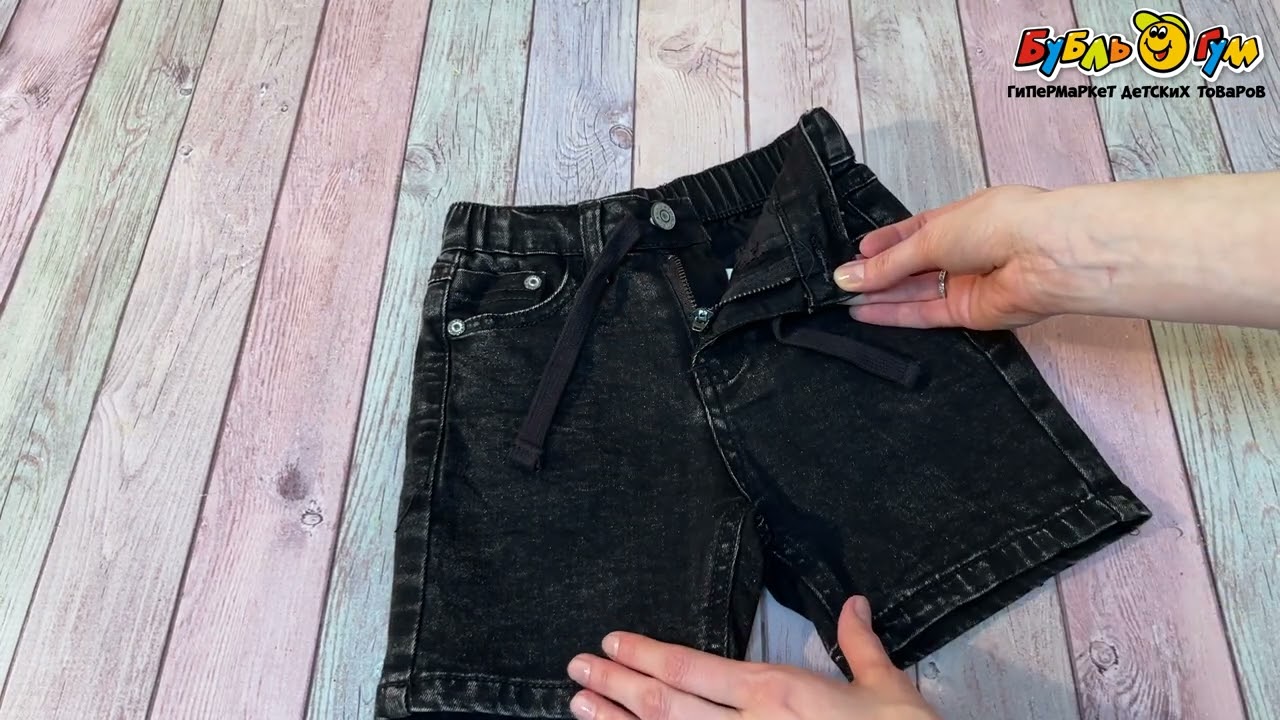 Шорты джинсовые Lanson Kids черные - видео Шорты джинсовые Lanson Kids черные - видео
