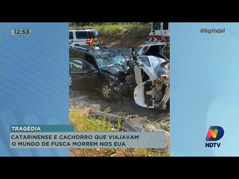 Catarinense e cachorro que viajavam o mundo de fusca morrem nos EUA em acidente de carro