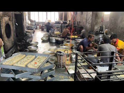 Making Of Indian Sweet Soan Papdi in Industry ASMR 😳 Satisfying Process