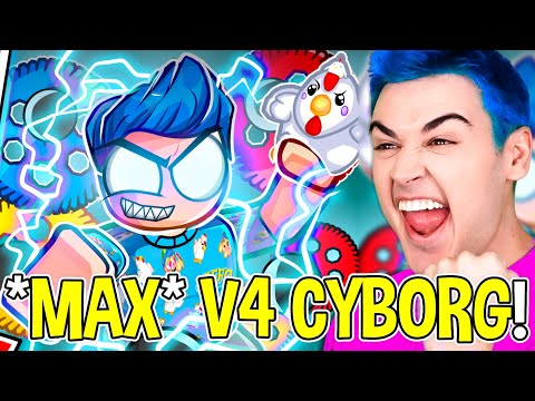 I Trained Until I *FULLY MAXXED* My CYBORG V4 Race !! Roblox Blox Fruits Cyborg V4 FULL GEAR Upgrade