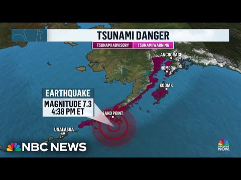 YouTube video thumbnail: Tsunami Warning Downgraded to Advisory for Parts of Alaska After Earthquake off Coast