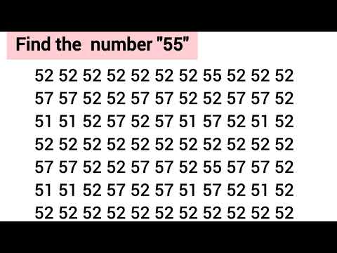 Find the Number "55" within 60 sec. #subscribe