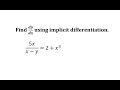Implicit Differentiation and Derivatives