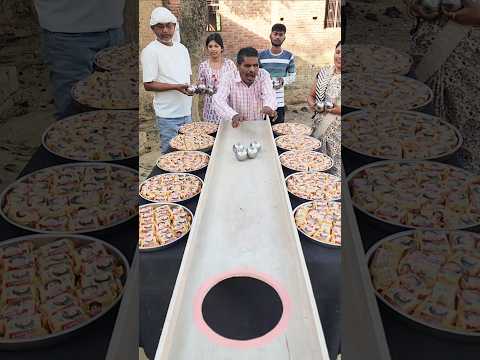 4and 4 little steal ball throw in hole ๐ณ Vs who collect many biscuit in challenge#funny#short#video