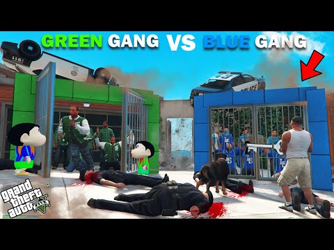 Shinchan Green Gang VS Franklin Blue Gang Prison Escape In GTA 5!