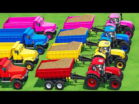 TRANSPORT New HOLLAND T7 TRACTORS & WOOD CHIPS FOR SCHOOL PENCILS! SELL JOB! Farming Simulator 22