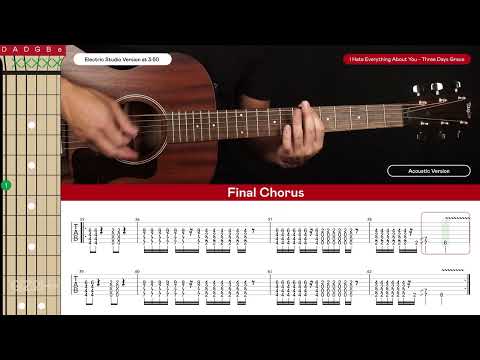 I Hate Everything About You Guitar Cover Three Days Grace 🎸|Tabs + Chords|