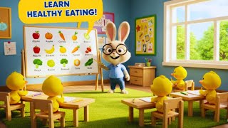🦆🥦 Ducklings Learn Fruits & Vegetables with Mr. Hopster and Reya! | Fun Educational Game for Kids 🍎🎉