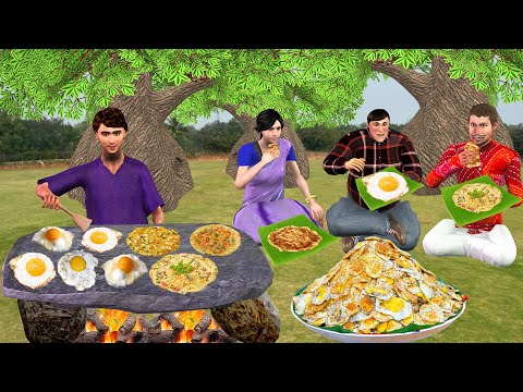Patthar Ka Egg Omelette Half Boil Famous Indian Street Food Hindi Kahani Moral Stories Comedy Video