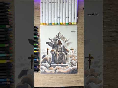 Dibujando a JESÚS sentado en su trono 🙏✨ #art #drawing #jesus