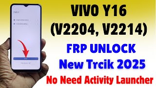 Vivo Y16 Frp Bypass 👉Reset Google Account 2025 - All Vivo Mediatek V5 Security Frp Unlock 2025