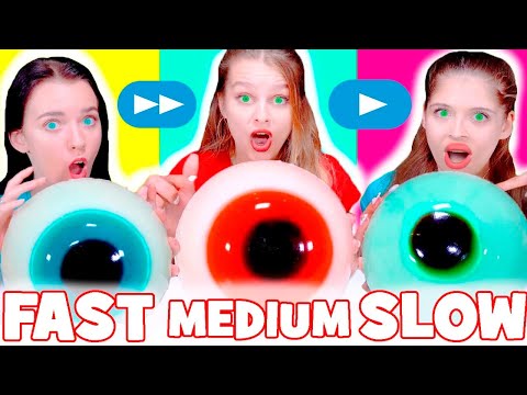 ASMR Fast, Medium, Slow Eating Food Challenge