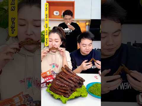 Phạt Chồng Không Cho Ăn Cổ Vịt Ướp Cay! #mukbang #food #anuong #anvat #shorts
