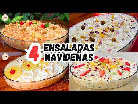 4 Ensaladas NAVIDEÑAS super CREMOSITAS  y FACILES de preparar! p/ NEGOCIO o para disfrutr en FAMILIA