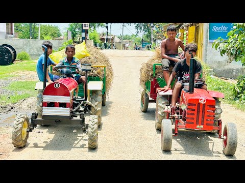 We Brought the Mini Eicher Tractor and the Mini Mahindra Tractor Two Trolley Straw on | Mini Tractor