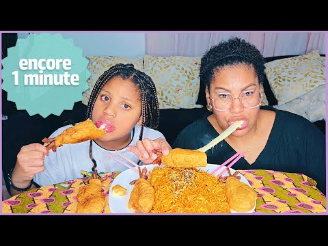 2X SPICY NOODLES, MOZZARELLA CORNDOG MUKBANG | courrier du cœur #138