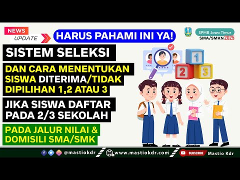 Cara Seleksi Jika Siswa Daftar 2/3 Sekolah Pada Jalur Nilai & Domisili SMA/SMK | SPMB Jatim 2025