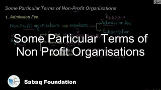 Some Particular Terms of Non Profit Organisations