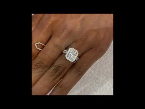 2 carat Radiant Cut Diamond Halo Engagement Ring