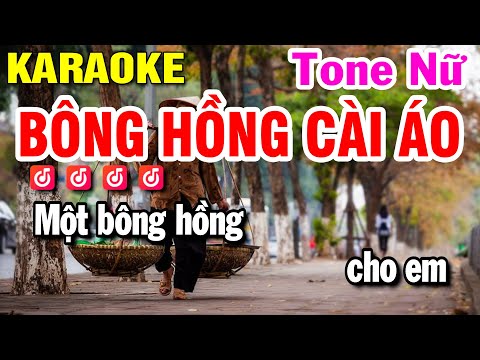 Karaoke Bông Hồng Cài Áo Tone Nữ Nhạc Sống | Huỳnh Lê