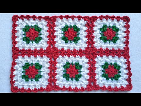 Posa Platos, Individual Navideño Tejido a Crochet/Christmas Crochet/Tejido Navideño/Aula Crochê/Teje