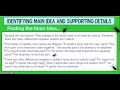 Identifying Main Ideas and Supporting Details