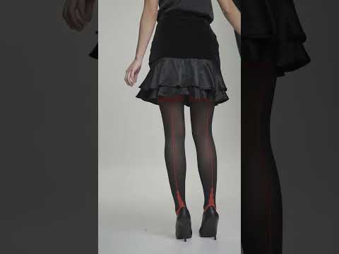 Behind the Scenes with FEDERICA Red Lace Top Matte Stockings (Part 1) #shorts
