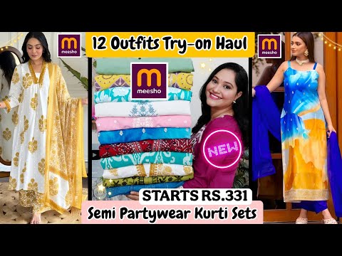 Meesho Semi-Partywear kurta Sets haul🥰Meesho Shopping haul🧡Meesho kurti haul😍meesho Sale haul 