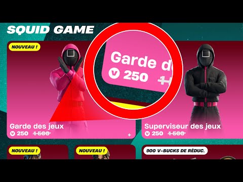 Avoir les Skins SQUID GAME pour 250 V-BUCKS sur Fortnite !!