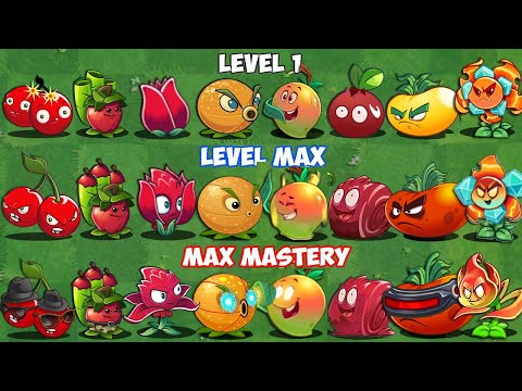 All RED & ORANGE Plants LEVEL 1 vs Max Level Battlez - Who Will Win? - Pvz 2 Plant vs Plant