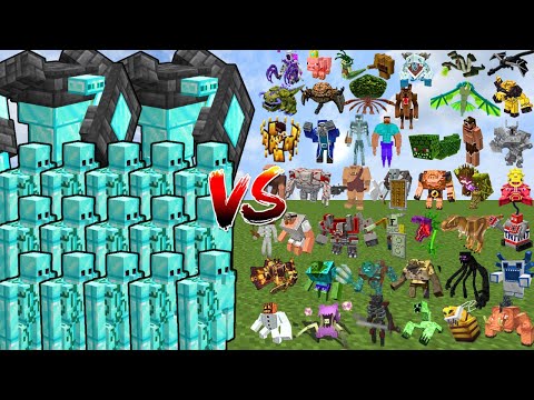 ADVANCED DIAMOND GOLEM ARMY vs 500 MOST POWERFUL MOBS