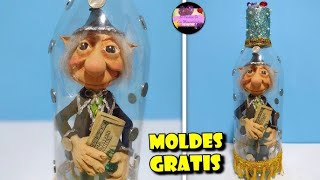 Haz tu propio Duende del dinero y la abundancia embotellado con material reciclable (Moldes Gratis)