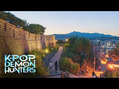 K-Pop Demon Hunters Filming Location | Exploring Naksan Park at Night | Seoul 4K HDR