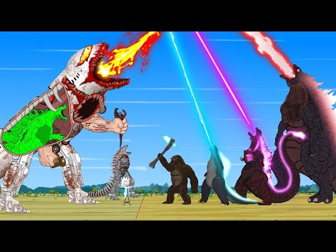 GODZILLA EARTH vs EVOLUTION of TRAIN EATER - SKY:  Size Comparison | Godzilla & KONG Cartoon Funny