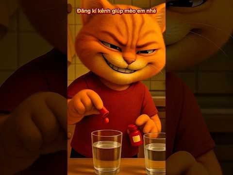 Mèo anh độc ác cho thuốc sổ vào nước hại mèo em #ai #cute #cartoon #mèo