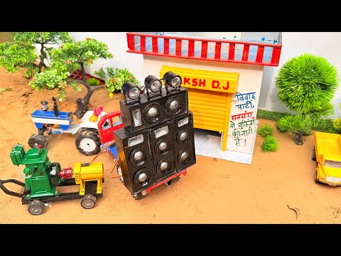 Mini Dj Truck loading At-New Home for wedding by cardboard making dj truck and  light big dj loading