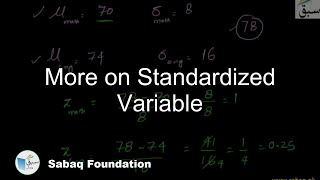 More on Standardized Variable