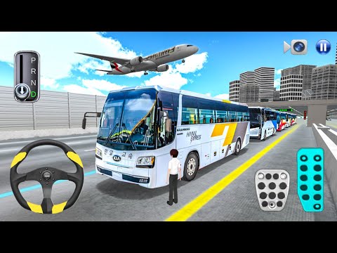 New Buses in Express Bus Lanes Eight Lane Highway Driving - 3D Driving Class 2025 - Game Android Bus