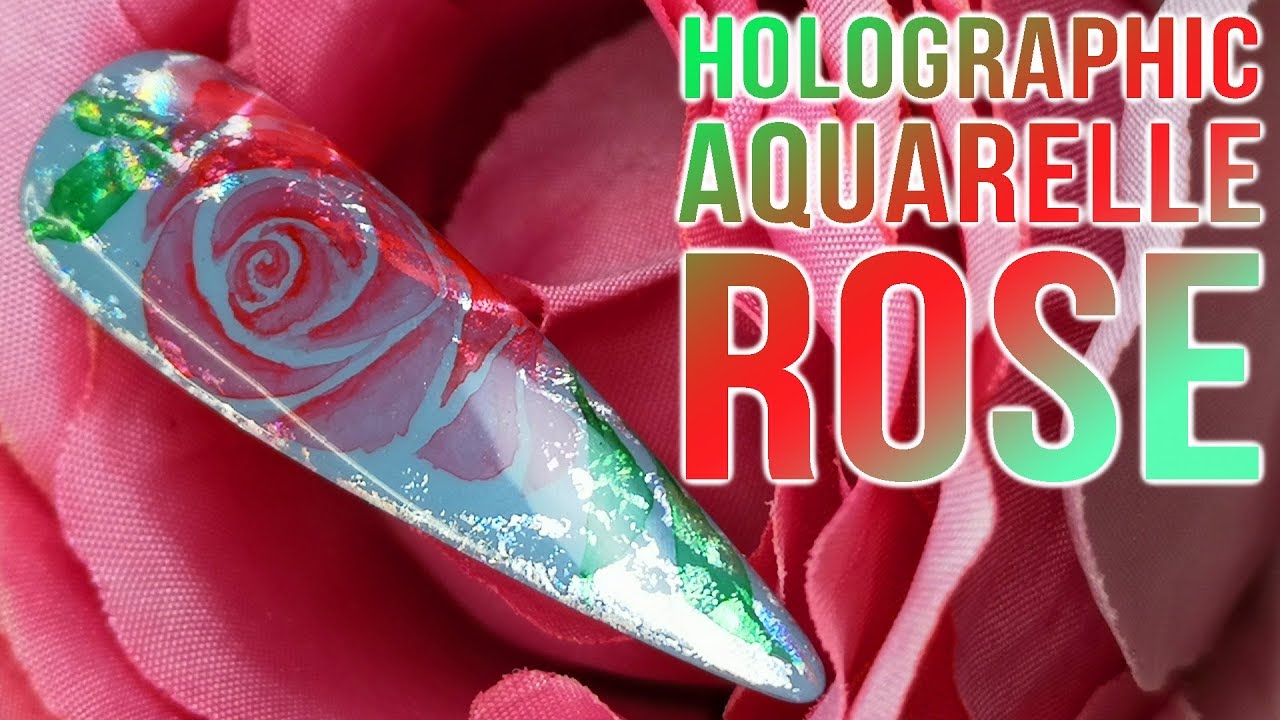Holographic Aquarelle Rose with Foiling
