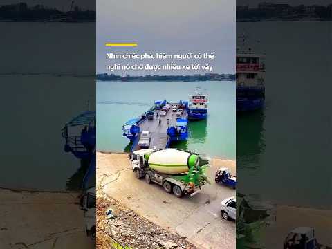 Phà nhìn nhỏ nhưng vài chục chiếc xe xếp lọt ngon ơ #ferry #india