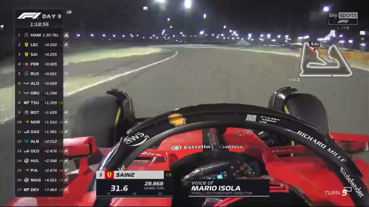 Onboard Footage Carlos Sainz Driving Ferrari Sf 23 In Bahrain On Last Day Of F1 Testing