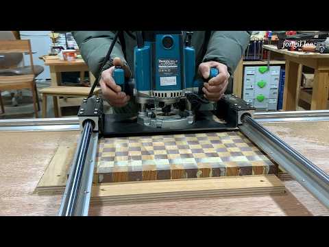 Walnut & Zelkova End Grain Cutting Board /Woodworking