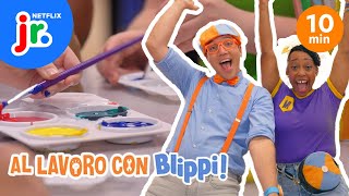 PRONTI PER L'ARTE?🎨🖌️🫟 Al lavoro con Blippi! | Netflix Jr Italia