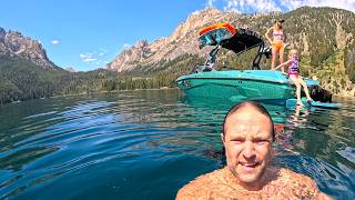 Idaho Boat Camping Adventure In The Sawtooth Mountains - Part 4 Day on Redfish Lake