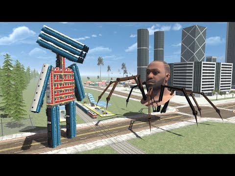 Train Transformer Fights Franklin Head Spider In Indian Bikes Driving 3D