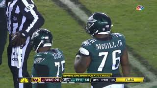 Alex Smith makes Eagles Defender Jump Offsides, Washington in Playoffs
