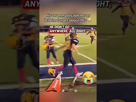 Peewee football player goes for the SUI! Fails miserably and then tries to celebrate with teammate